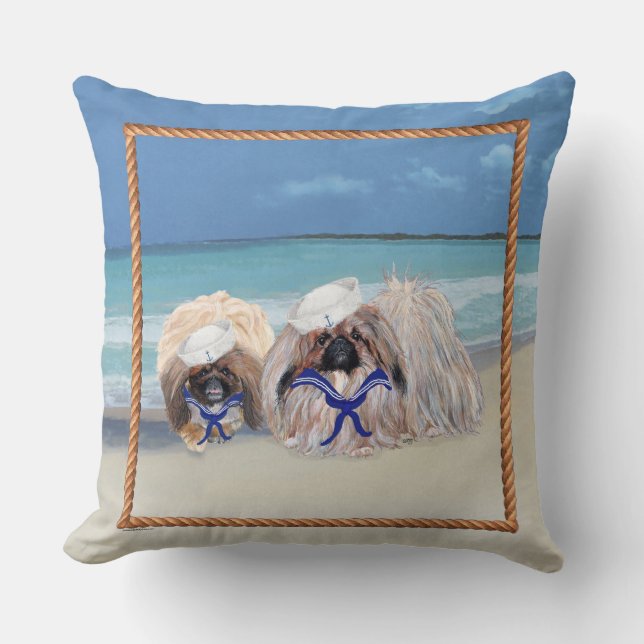 At the Seashore Throw Pillow (Front)