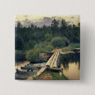 At the Shallow, 1892 2 Inch Square Button