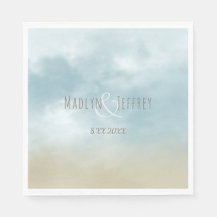 At the shore ocean surf beach wedding  napkin