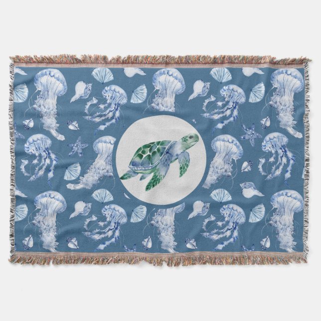 At The Shore Throw Blanket (Front)