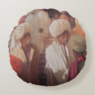 At the Temple Entrance 2012 Round Pillow
