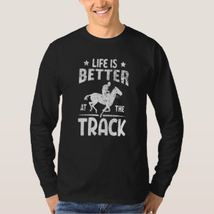 At The Track Horse Jockey Horse Racing T-Shirt