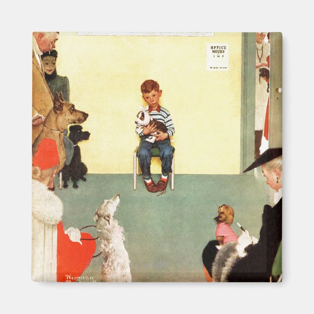 At The Vets by Norman Rockwell Magnet (Front)