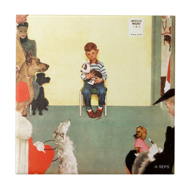 At The Vets by Norman Rockwell Tile (Front)