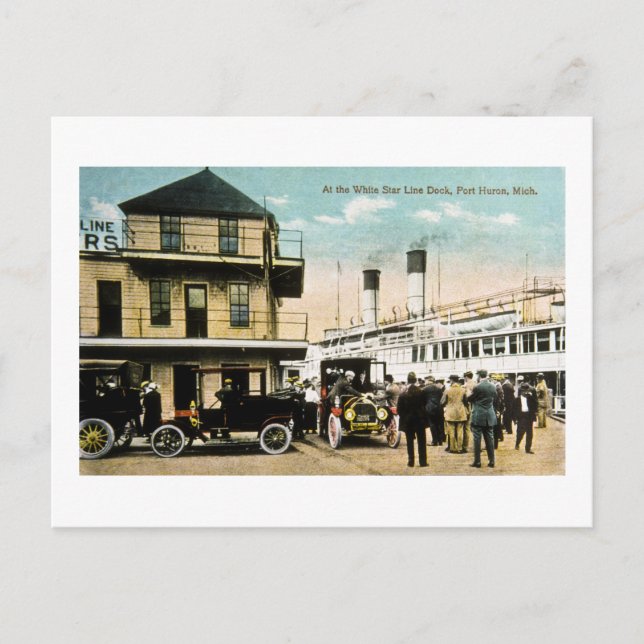 At the White Star Line Dock, Port Huron, MI Postcard (Front)