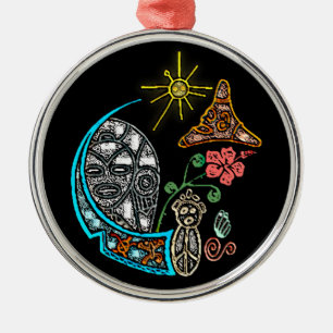 Atabey Taino Goddess Indigenous Symbols Metal Ornament