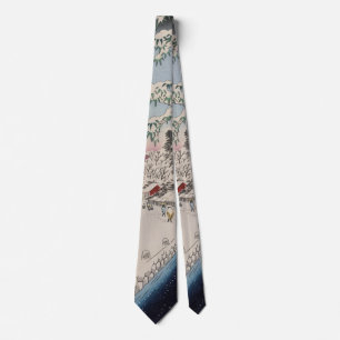 Atagoshita Yabu Lane Snow Scene Japanese Art Tie