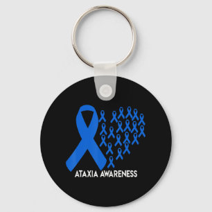 Ataxia Awareness blue ribbon Gift T-Shirt31 Keychain