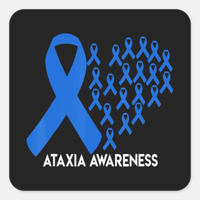 Ataxia Awareness blue ribbon Gift T-Shirt31  Square Sticker (Front)