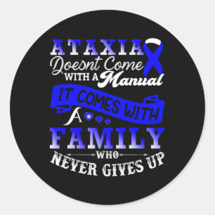 Ataxia Awareness Family Warrior Support Classic Round Sticker