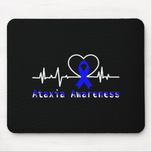 Ataxia Awareness Heartbeat Warrior Support T-Shirt Mouse Pad