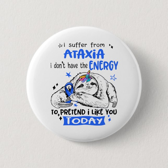 Ataxia Awareness Month Ribbon Gifts 2 Inch Round Button (Front)