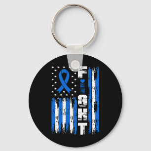Ataxia Awareness Patriotic Usa American Flag Blue Keychain