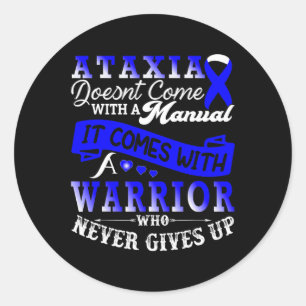 Ataxia Awareness Warrior Family Support Classic Round Sticker
