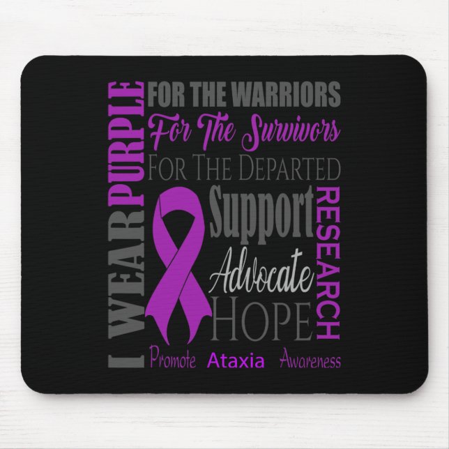 Ataxia Neurological Sickness Awareness for Warrior Mouse Pad (Front)