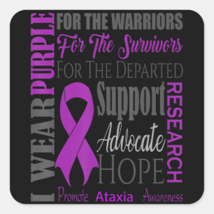 Ataxia Neurological Sickness Awareness for Warrior Square Sticker