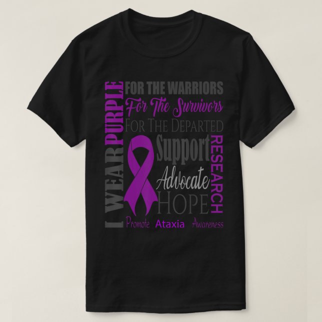 Ataxia Neurological Sickness Awareness for Warrior T-Shirt (Design Front)