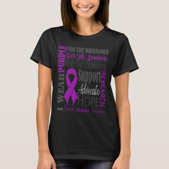 Ataxia Neurological Sickness Awareness for Warrior T-Shirt (Front)