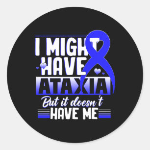 Ataxia Neurological Sign Hemiataxia Blue Ribbon Ne Classic Round Sticker