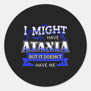 Ataxia Neurological Sign Hemiataxia Blue Ribbon Ne Classic Round Sticker