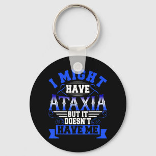 Ataxia Neurological Sign Hemiataxia Blue Ribbon Ne Keychain