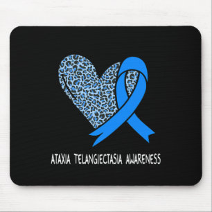 Ataxia Telangiectasia Awareness Blue Ribbon  Mouse Pad