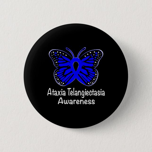 Ataxia Telangiectasia Awareness Warrior Support Bl 2 Inch Round Button (Front)