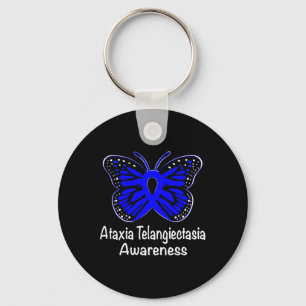 Ataxia Telangiectasia Awareness Warrior Support Bl Keychain