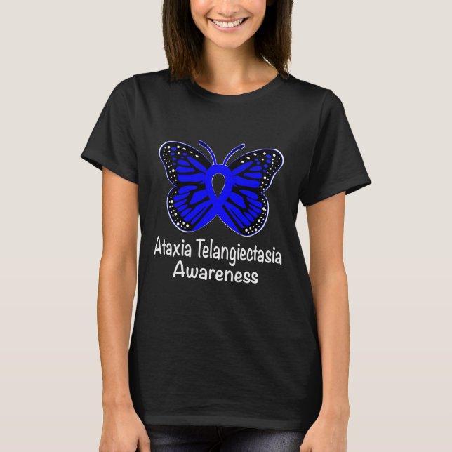 Ataxia Telangiectasia Awareness Warrior Support Bl T-Shirt (Front)