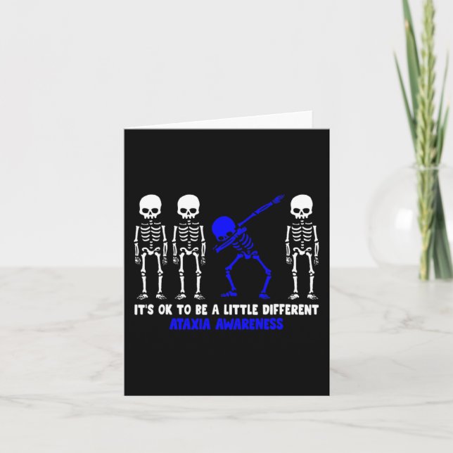 Ataxia Warrior blue Ribbon Awareness disease hallo Card (Front)
