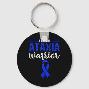 Ataxia Warrior Blue Ribbon Impaired Coordination A Keychain