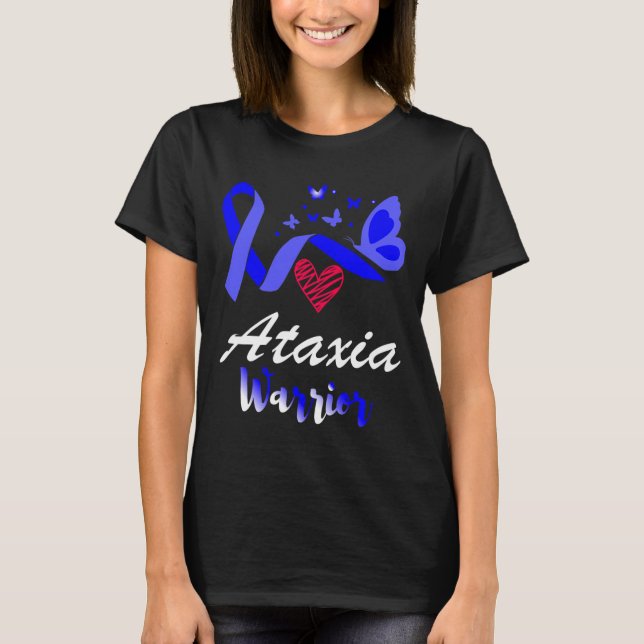 Ataxia Warrior Butterfly Awareness Support  T-Shirt (Front)