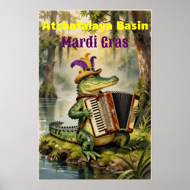 Atchafalaya Basin Mardi Gras Poster (Front)