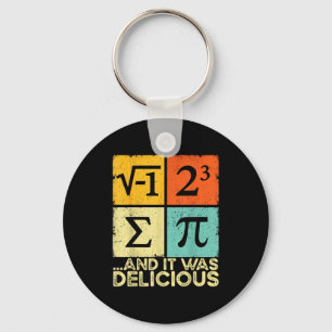 Ate some pie and was delicious funny math pun day keychain