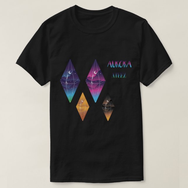 ATEEZ kpop Aurora & Pirate King inspired sticker s T-Shirt (Design Front)