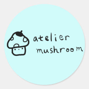 atelier champignon Logo Stickers ronds