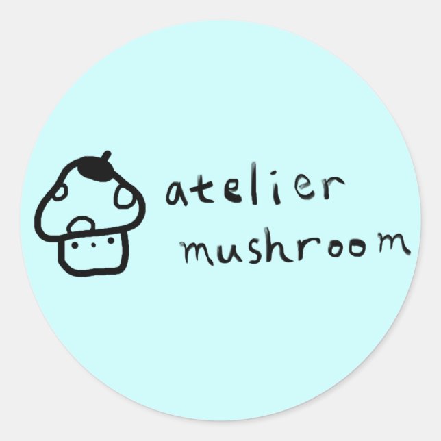 atelier champignon Logo Stickers ronds (Devant)