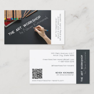Atelier d'art Carte de visite artiste blanc