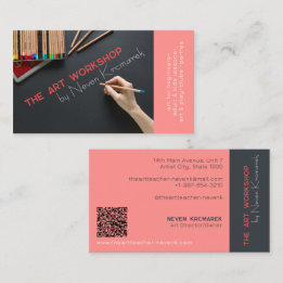 Atelier d'art Carte de visite artiste rouge