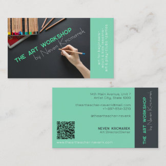 Atelier d'art Carte de visite artiste vert