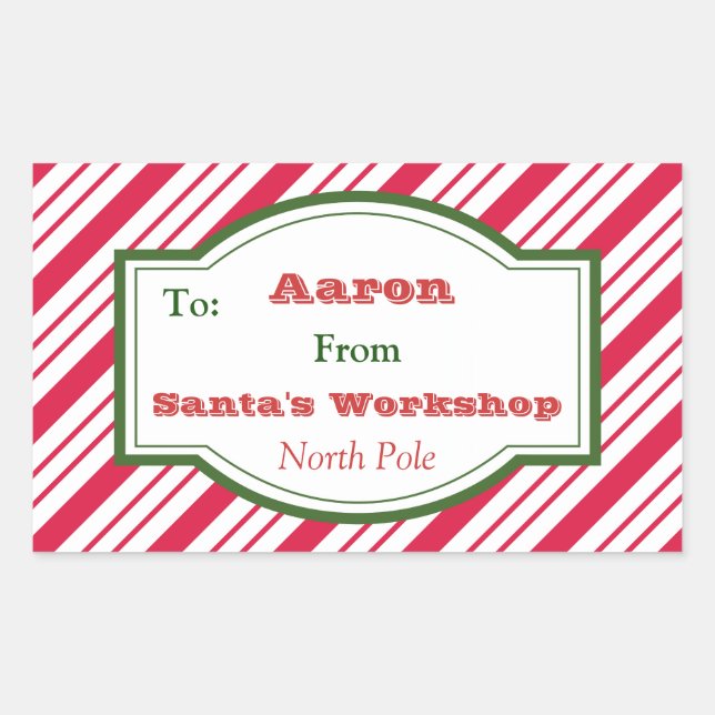 Atelier de Père Noël personnalisé Stickers étiquet (Devant)