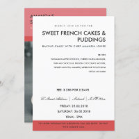 ATELIER DE PHOTO ROUGE MODERNE INVITATION MODÈLE