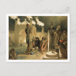 Ateseh-Gah, Indians Devoted to the Cult of Fire, B Postcard