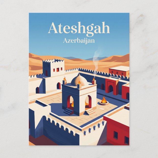 Ateshgah Fire Temple Azerbaijan Postcard (Front)