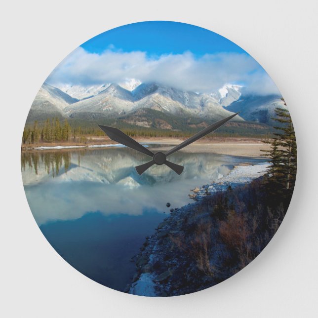 Athabasca River, Jasper National Park, Alberta Large Clock (Front)