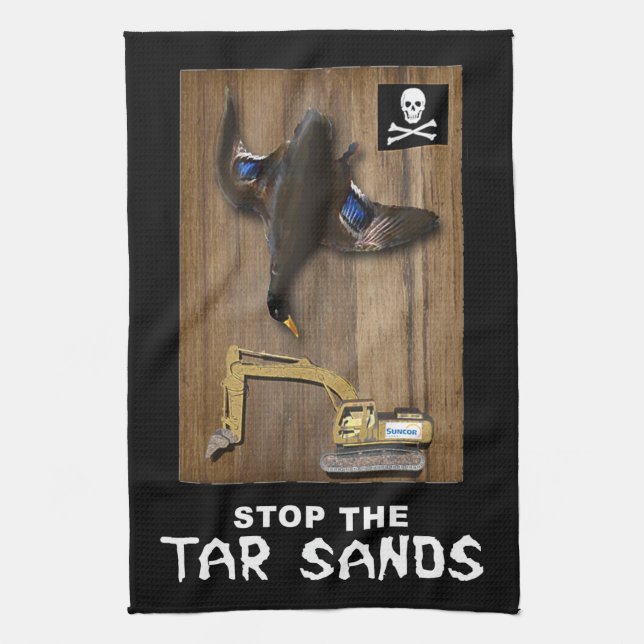 Athabasca Tar Sands Duck Mount Kitchen Towel (Vertical)