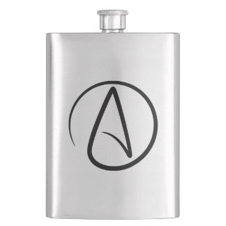 Atheism Symbol - Atheist Sign Hip Flask