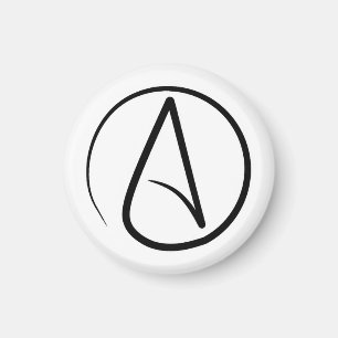Atheism symbol: black on white magnet