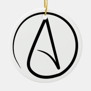 Atheist A Black on White Ornament