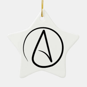 Atheist A Black on White Star Ornament